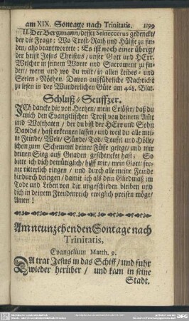Am neunzehenden Sontage nach Trinitatis