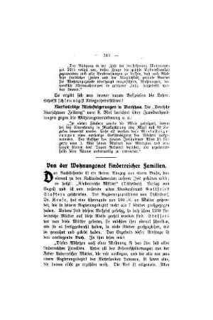 Von der Wohnungsnot kinderreicher Familien
