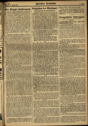 Zweite Ausgabe vom Dienstag, den 29. August 1933.