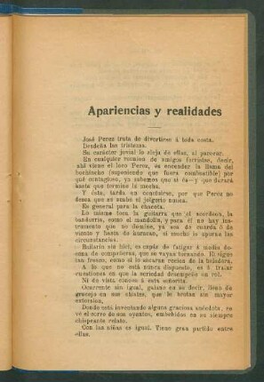 Apariencias y realidades