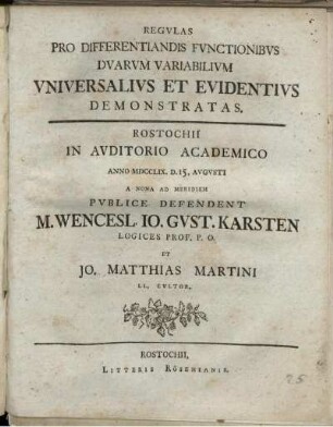 Regulas Pro Differentiandis Functionibus Duarum Variabilium Universalius Et Evidentius Demonstratas