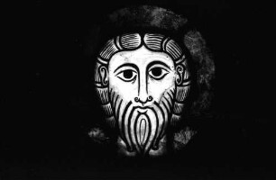 Straßburg (Frankreich): Ausstellung 1000 Jahre Glasfenster, Weißenburger Christusscheibe, Christuskopf aus Weißenburg, Elsass