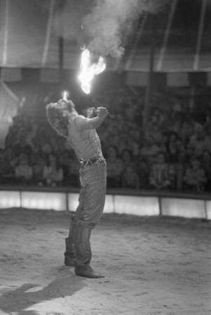Gastspiel des Zirkus Barum auf dem Karlsruher Messplatz. Auftritt in Bad Kreuznach