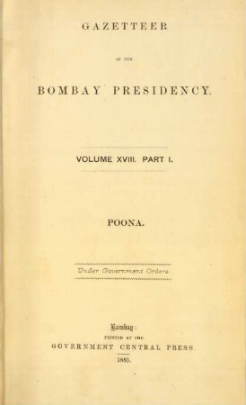 Vol. 18, Pt. 1: Poona