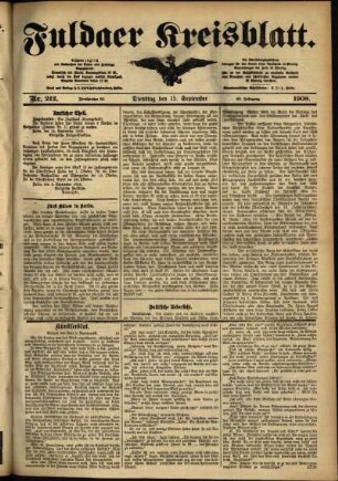 Ausgabe vom Dienstag, den 15. September 1908.