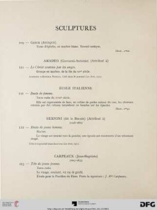 Sculptures (Nr. 109-113)