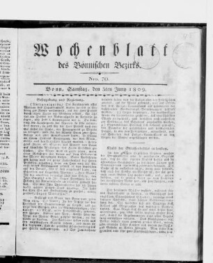 Wochenblatt des Bönnischen Bezirks