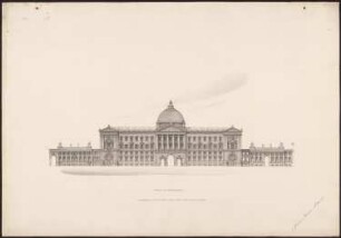 Schloss Christiansborg, Kopenhagen Wiederaufbau: Rückansicht