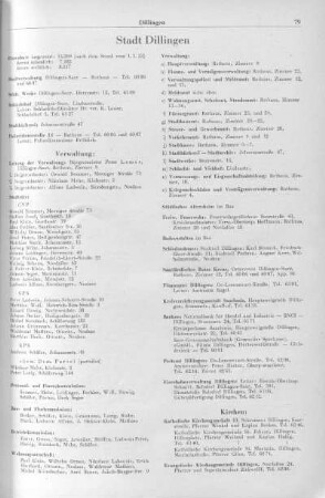 Alphabetisches Einwohnerverzeichnis der Stadt Dillingen