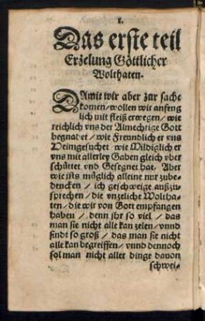 Das erste teil Erzelung Göttlicher Wolthaten.