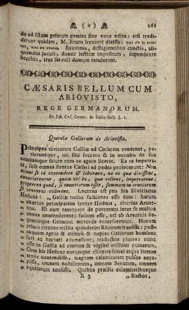 Cæsaris Bellum Cum Ariovisto,