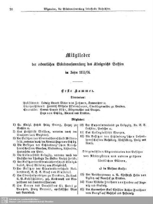 Mitglieder der ordentlichen Ständeversammlung des Königreichs Sachsen im Jahre 1875/76