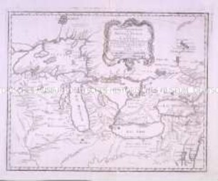 Karte: Partie occidentale de la Nouvelle France ou du Canada (in zwei Teilen); Nürnberg, 1755