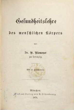 Gesundheitslehre des menschlichen Körpers