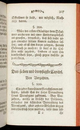 Das sieben und dreyßigste Capitel. Von Verzichten.
