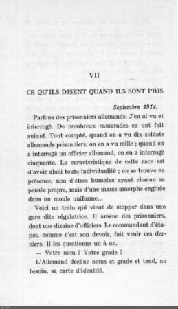 VII. Ce gu'ils desent quand ils sont pris