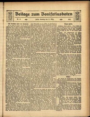 Zweite Ausgabe vom Sonntag, den 24. März 1912.