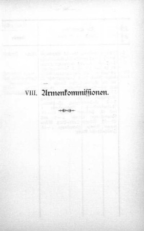 VIII. Armen-Commissionen, deren Mitglieder und Armenärzte