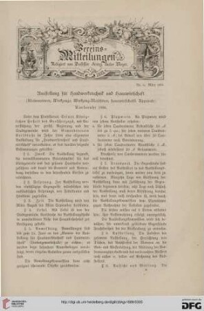 Vereinsmitteilungen Nr. 6 (März 1886)