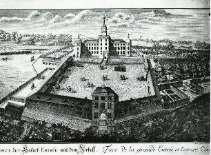 Eutin - Schloss, Gesamtansicht (Prospekt des Haupteingangs mit Vorhof)
