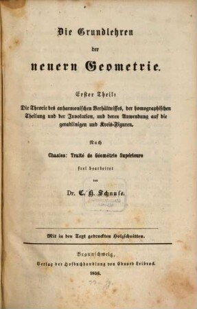 Die Grundlehren der neuern Geometrie, 1