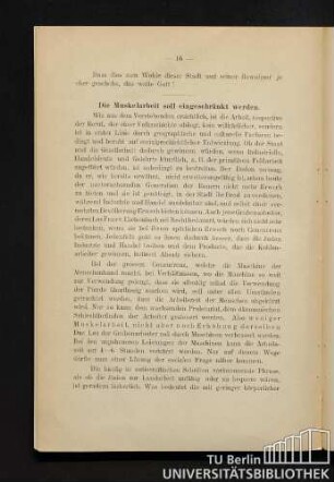 Die Muskelarbeit soll eingeschränkt werden