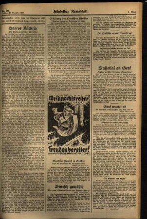 Zweite Ausgabe vom Freitag, den 20. Dezember 1935.