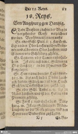 18. Reys. Von Augspurg gen Dantzig
