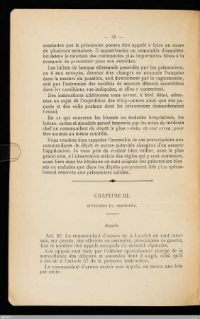 Chapitre III - Officiers et assimilés