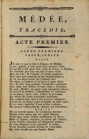 Médée : tragédie en cinque actes et en vers