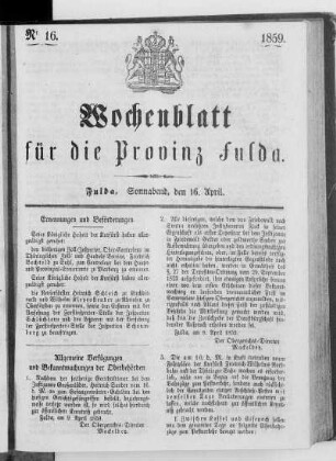 Nr. 16, Ausgabe vom 16. April 1859