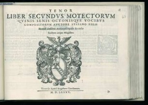 Stefano Felis: Liber secundus motectorum ... Tenor