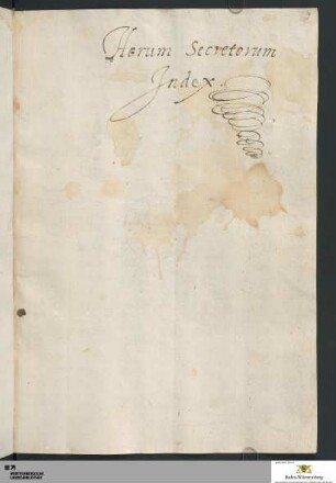 Horum Secretorum Index