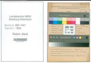 Entnazifizierung Maria Rieken , geb. 07.09.1890 (Lehrerin)