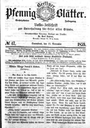 No. 47, Sonnabend, den 19. November