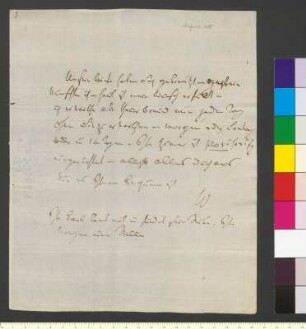 Brief von Willemer, Johann Jakob an Goethe, Johann Wolfgang von