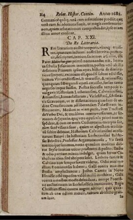 Cap. XXI. De Re Literaria