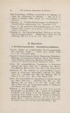 B. Bewohner.