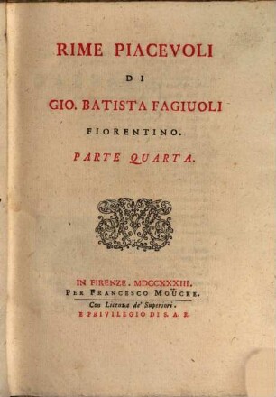 Rime piacevoli di Gio. Battista Fagiuoli Fiorentino, 4