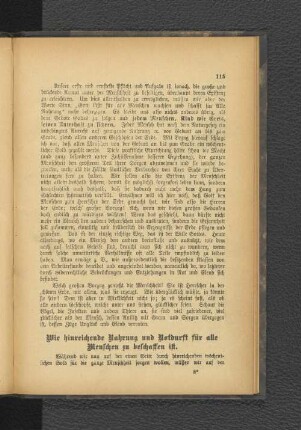 Wie hinreichende Nahrung und Notdurft für alle Menschen zu beschaffen ist.