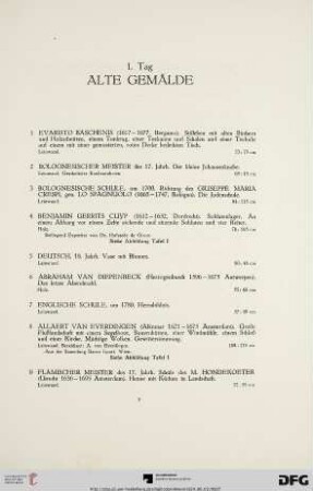 Alte Gemälde (Nr. 1-30)
