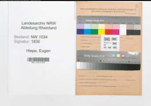 Entnazifizierung Eugen Hiepe , geb. 00.00.0000 (Oberstleutnant)
