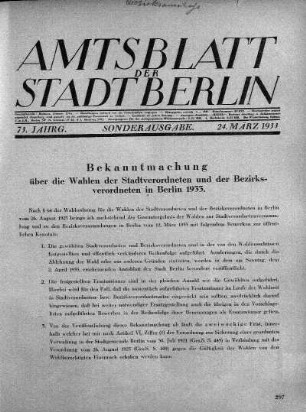 Sonderausgabe, 24. März 1933