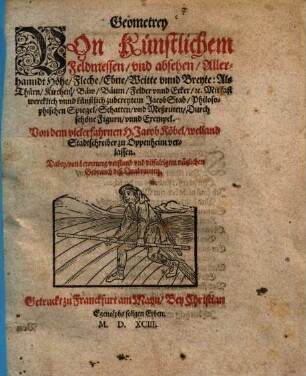 Geometrey : von künstlichem Feldmessen ...