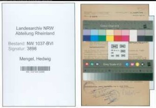 Entnazifizierung Hedwig Mengel , geb. 18.07.1893 (Postassistentin)