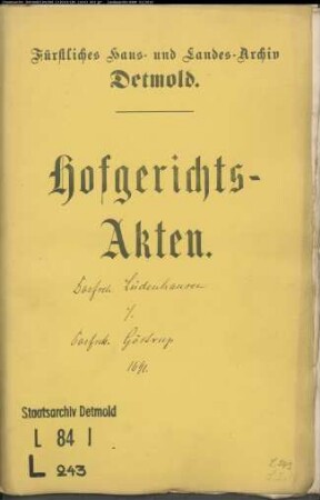 Lüdenhausen, Dorfschaft gegen Dorfschaft Göstrup - Holzberechtigung im Hüttenhau