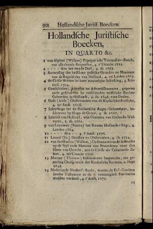 Hollandsche Juristische Boecken, In Quarto &c. – Hollandsche Medicinische Boecken In Quarto, Octavo & Duodecimo