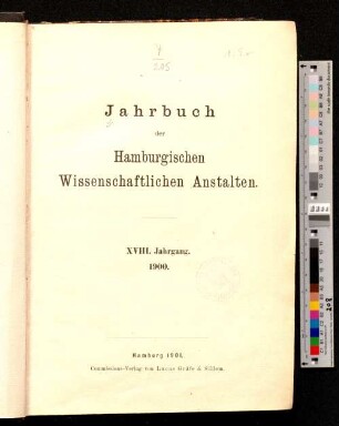 18.1900(1901): Jahrbuch der Hamburgischen Wissenschaftlichen Anstalten