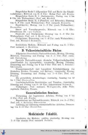 Medicinische Facultät.
