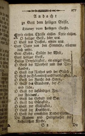 Andacht zu Gott dem heiligen Geiste. - Andacht vom heiligsten Herzen Jesu.